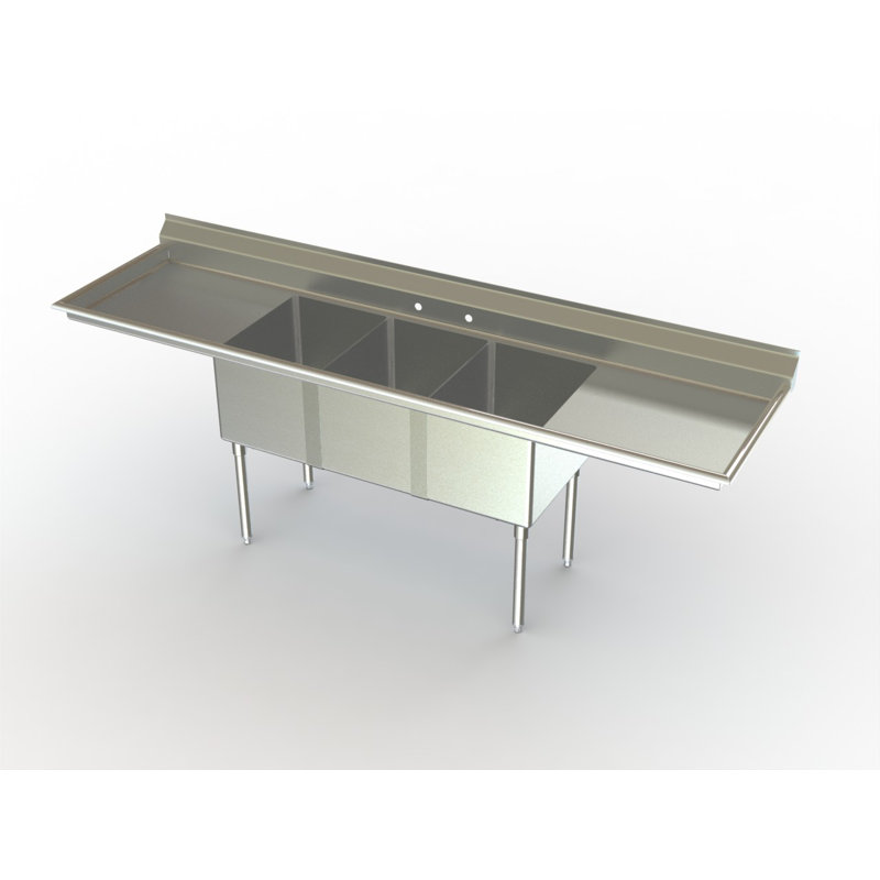 3F3-2418-18LR Deluxe NSF 93" x 30" Free Standing Service Sink