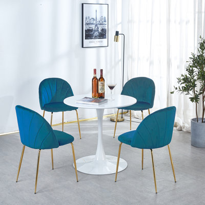 5 Pieces Dining Table Set14 Dining SetOffice SetKitchen Set George Oliver Chair Color Blue