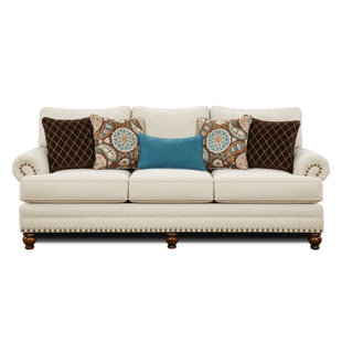 Rosborough White Linen Sofa
