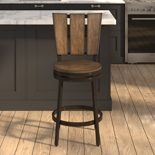 Gracie Oaks Egor Swivel Solid Wood 24'' Counter Stool ... (600 x 600 Pixel)