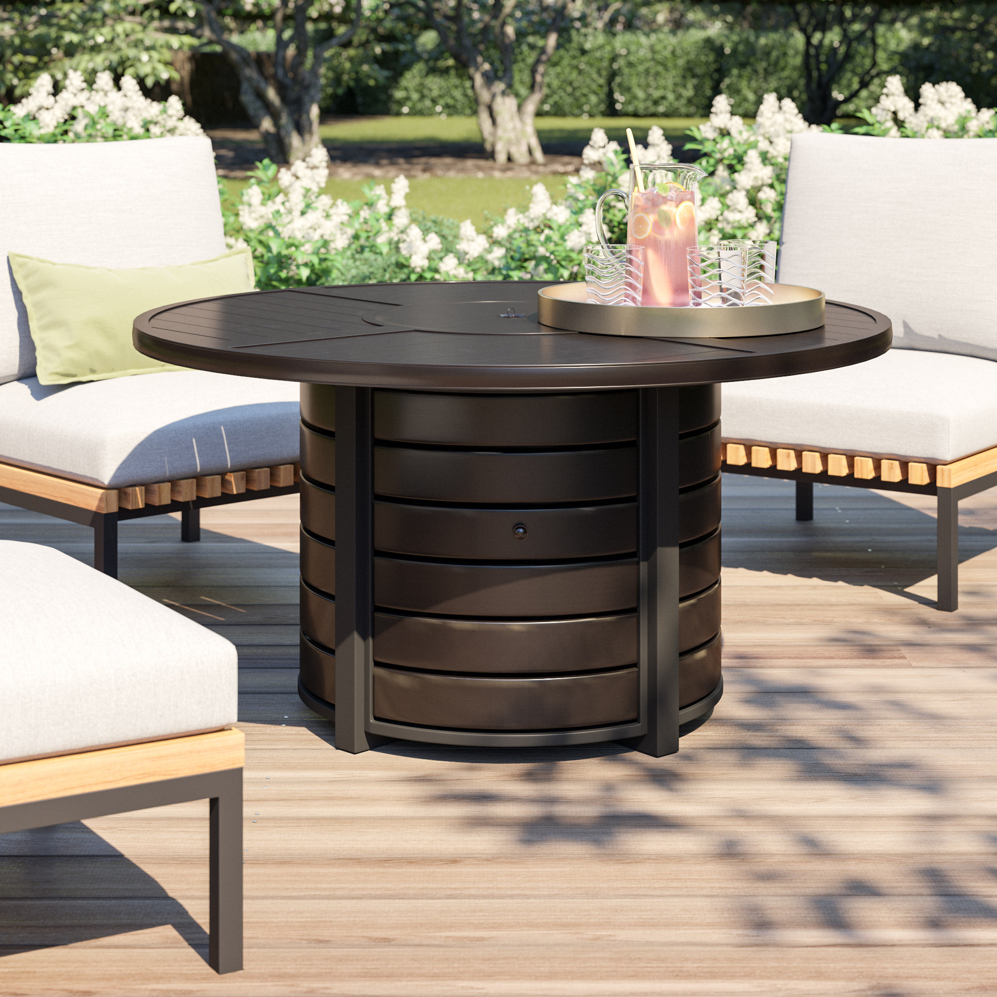 Ivy Bronx Schum Aluminum Propane Fire Pit Table Reviews Wayfair Schum Aluminum Propane Fire Pit Table