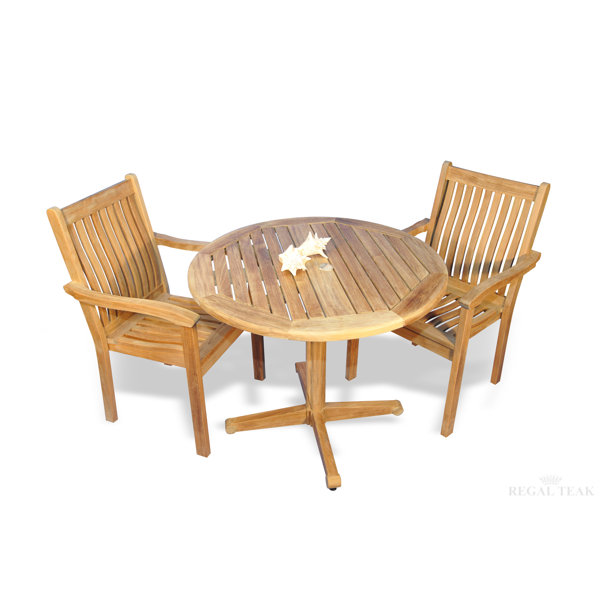 Rossford 3 Piece Teak Bistro Set by Red Barrel Studio