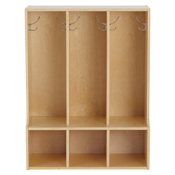 Birch Streamline 3 Section Coat Locker with Bench by ECR4kids