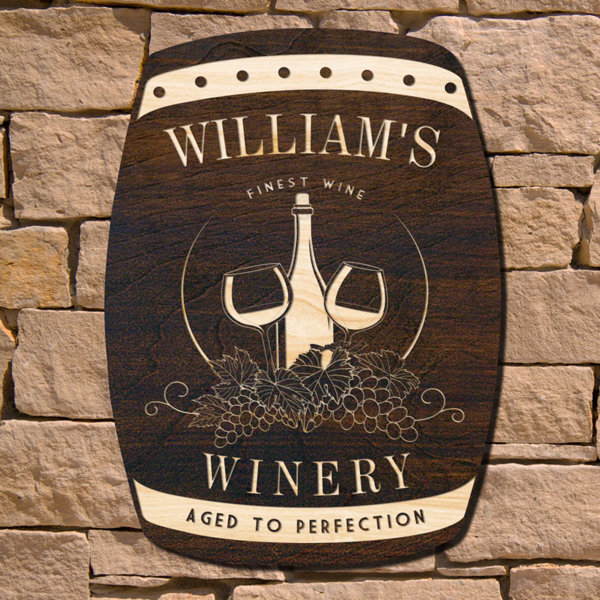 Personalized Wine Barrel Sign Wayfair