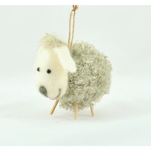 Fabric Sheep Hanging Figurine (Set of 2)