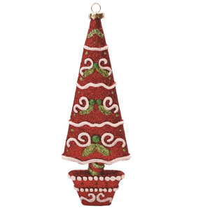 Merry and Bright Glitter Shatterproof Hanging Christmas Tree Ornament