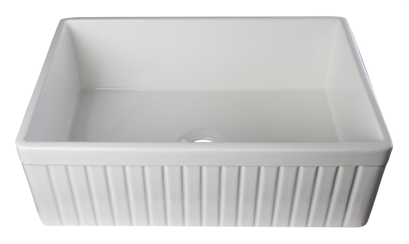 Alfi Brand 29 88 X 19 75 Single Bowl Fluted Farmhouse Kitchen Sink