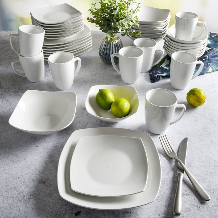 square white dinnerware sets