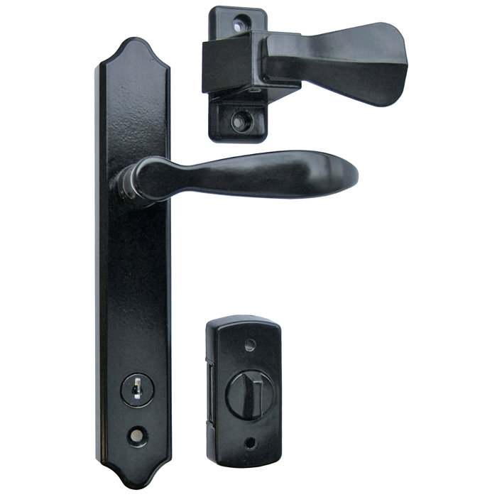 Ideal Security Deluxe Storm Door Handleset With Shutter Door