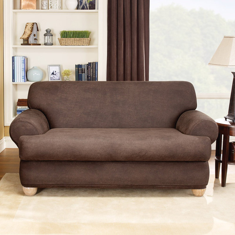 Sure Fit Stretch Leather T Cushion Sofa Slipcover Set Reviews Sure Fit Stretch Leather T Cushion Sofa