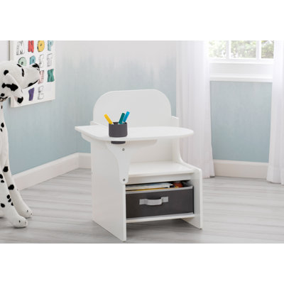Kids Desk with Cup Holder Delta Children Color: Bianca White