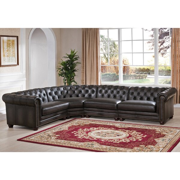 Altura Leather Sectional By Darby Home Co