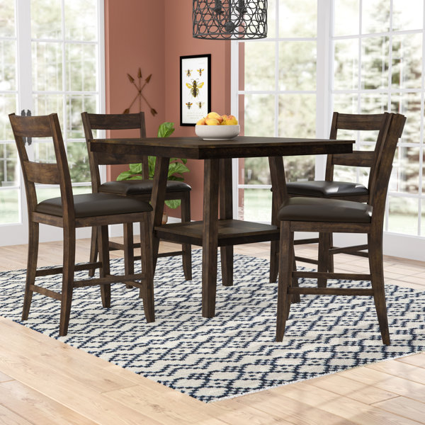 Rutkowski 5 Piece Counter Height Solid Wood Pub Table Set By Gracie Oaks 2019 Sale