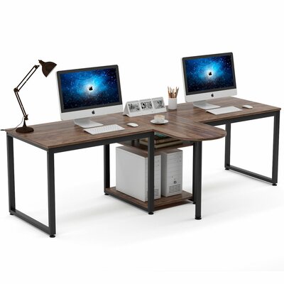 Modern T-Shape Desk The Twillery Co.™ Color: Brown