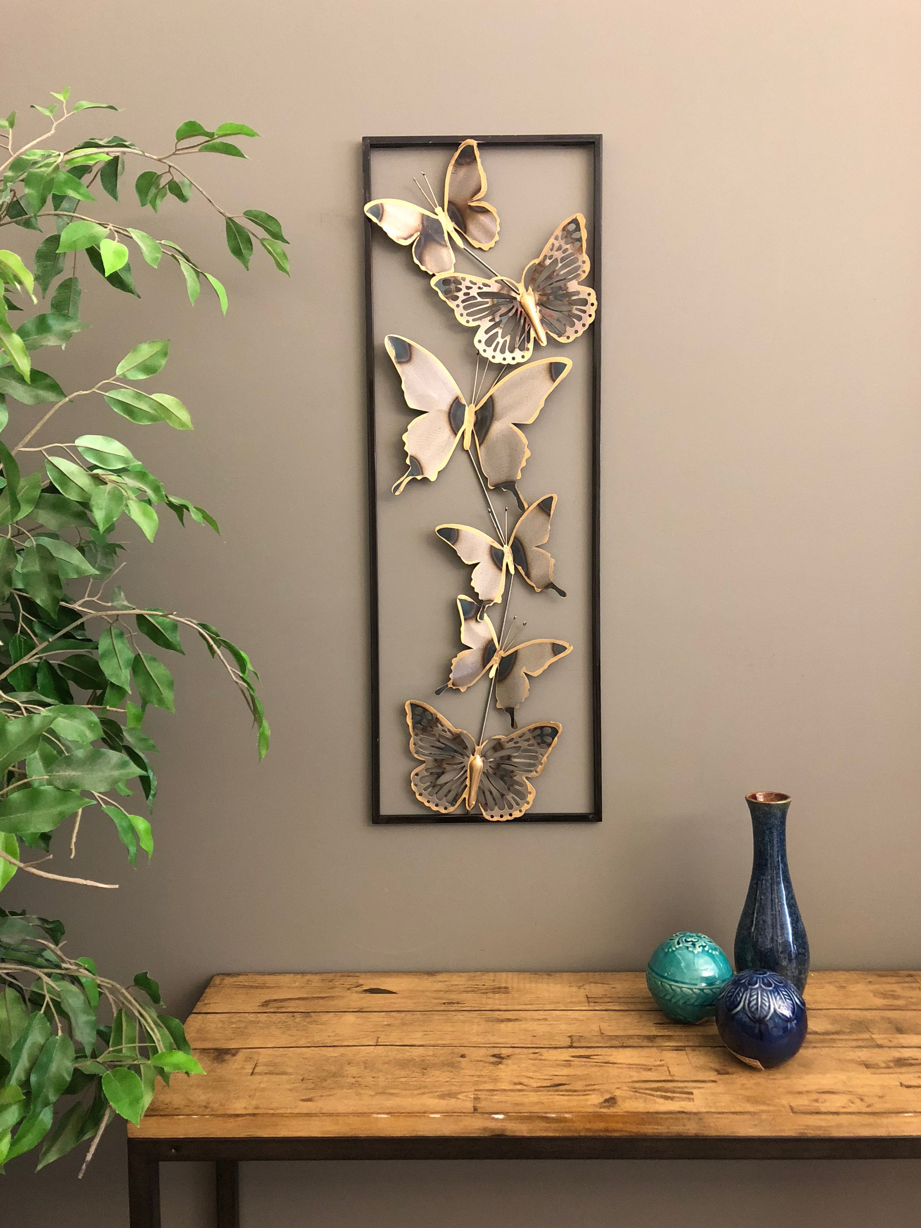 Winston Porter Metal 3 Dimensional Erflies Wall Décor Metal 3 Dimensional Erflies Wall