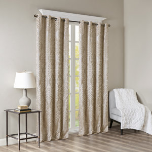 Dora Damask Blackout Thermal Grommet Single Curtain Panel