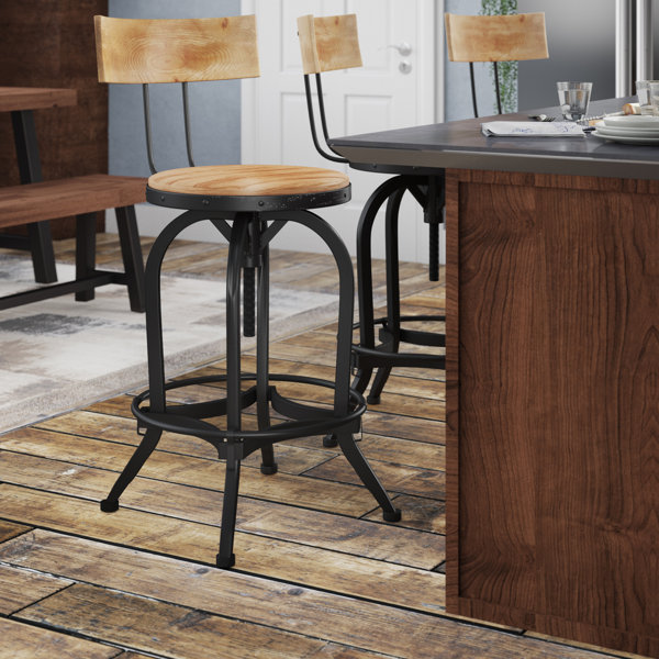 Oria Adjustable Height Swivel Bar Stool by Trent A