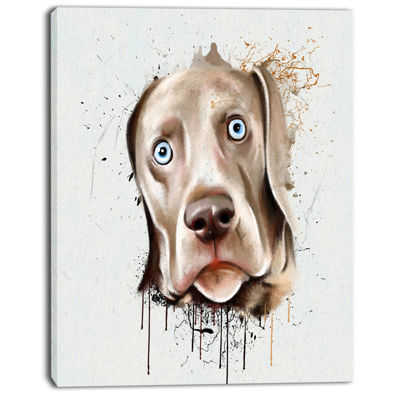 Designart Cute Dog Portrait Watercolor Graphic Art On Wrapped Canvas Wayfair