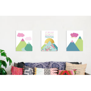 3 Piece Let Her Sleep for When She Wakes She Will Move Mountains Wrapped Canvas Art Set (Set of 3)