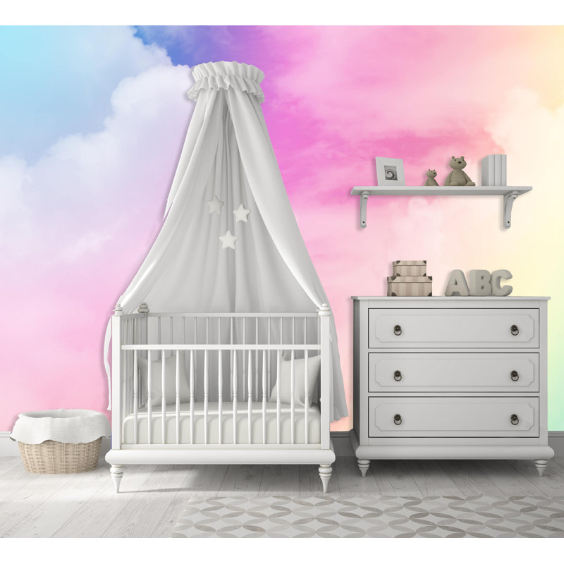 Ebern Designs Lafayette Removable Nursery Cloud Pastel Colored 3 92 L X 75 W Peel And Stick Wallpaper Roll Wayfair