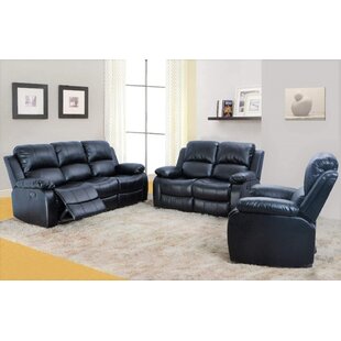 3 Pieces Faux Leather Reclining Living Room Set by pon living