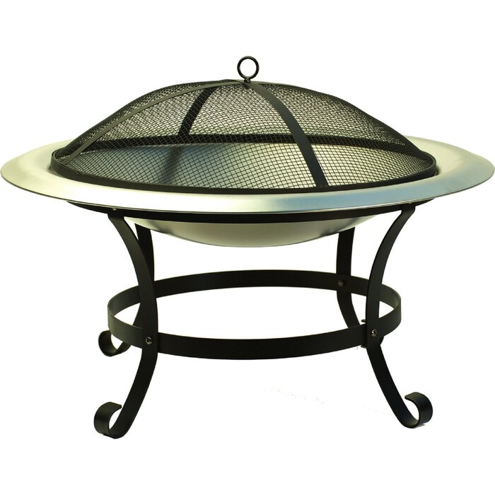 Latitude Run Theresia Stainless Steel Wood Burning Fire Pit