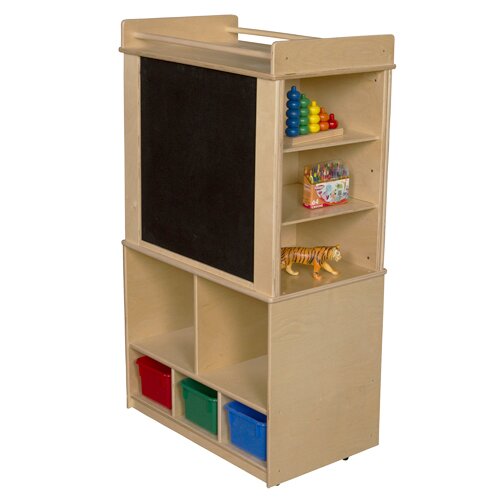 Contender Mobile Magnetic Teaching Cart with Bins by Wood Designs