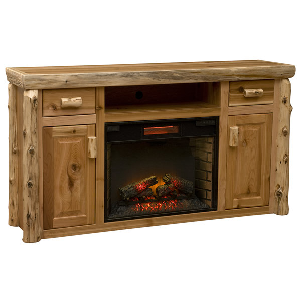 Cedar 65 TV Stand with Fireplace by Fireside Lodge