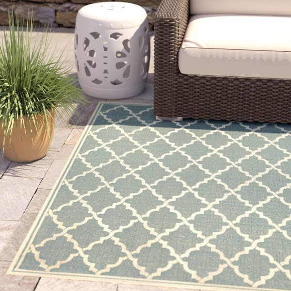 Crigler Ocean Port Light Turquoise Indoor/Outdoor Area Rug by Charlton Home