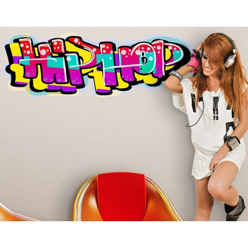 Hip Hop Graffiti Wall Sticker East Urban Home Size: 81cm H x 240cm W