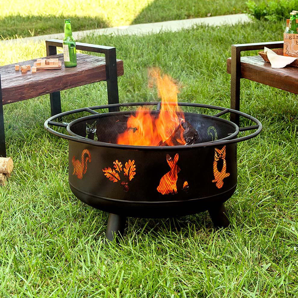 Plow Hearth Woodland Steel Wood Burning Fire Pit Reviews Wayfair