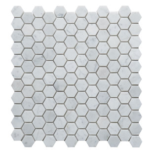 Carrara Marble Tile Hexagon Wayfair Carrara Hexagon 1 X Marble Mosaic Tile In White