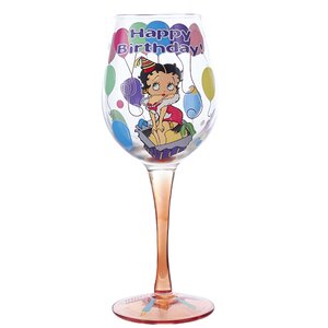 Betty Boop Happy Birthday 15 oz. Wine Glass