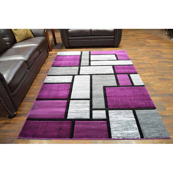 Mccampbell Purple/Gray Area Rug by Ivy Bronx