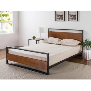 Sirena Metal and Wood Platform Bed
