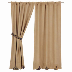 Addie Burlap Scalloped Curtain Panels (Set of 2)
