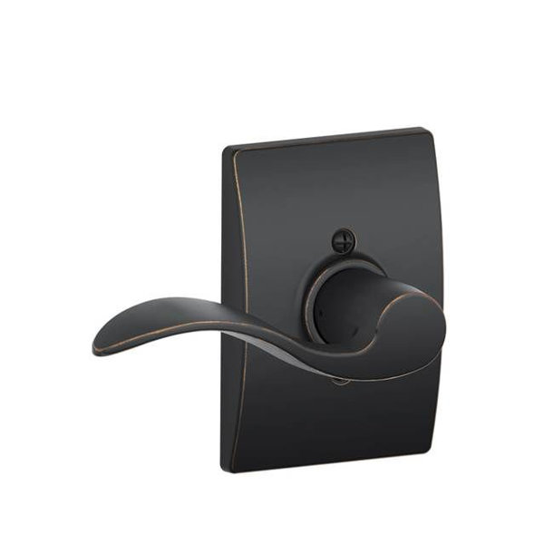 Interior Handleset Accent Lever and Interior Single Cylinder Deadbolt Thumbturn with Century Trim by Schlage