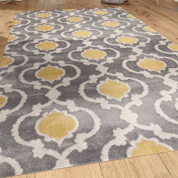 Melrose Gray/Yellow Area Rug by Andover Mills