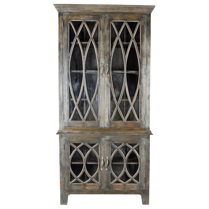 One Allium Way Sierra Glass Tall 4 Door Accent Cabinet Wayfair Ca