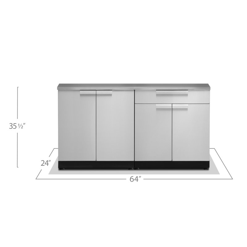Newage Products Stainless Steel 3 Piece Free Standing Modular