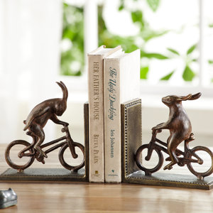 Bunnies on Bikes Book Ends (Set of 2)