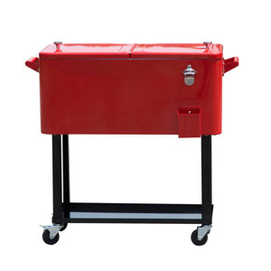 80 Qt. Rolling Portable Drink Cooler Cart