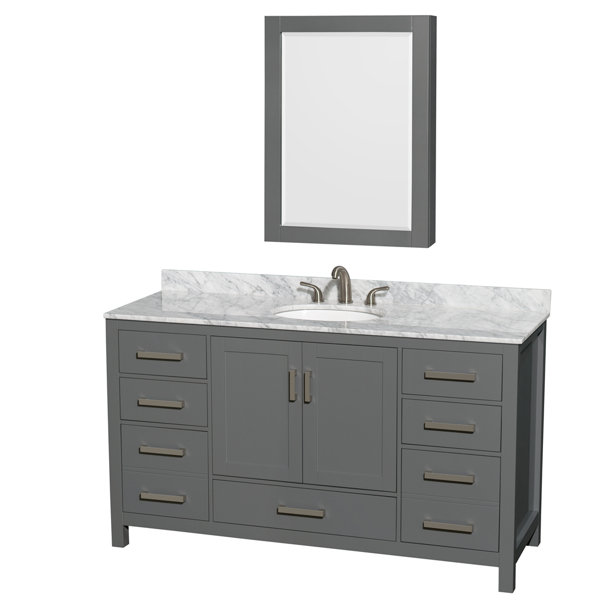 Sheffield 60 Single Bathroom Vanity Set with Medicine Cabinet by Wyndham Collection