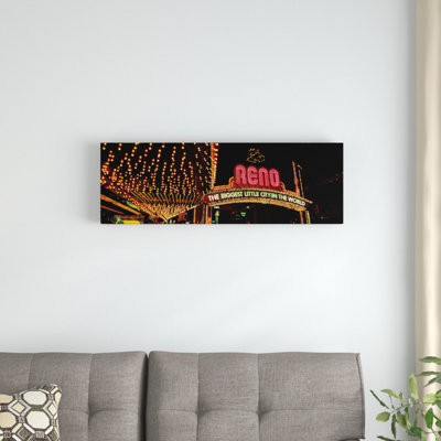 Reno Arch, Reno, Washoe County, Nevada, USA Photographic Print on Wrapped Canvas East Urban Home Size: 12