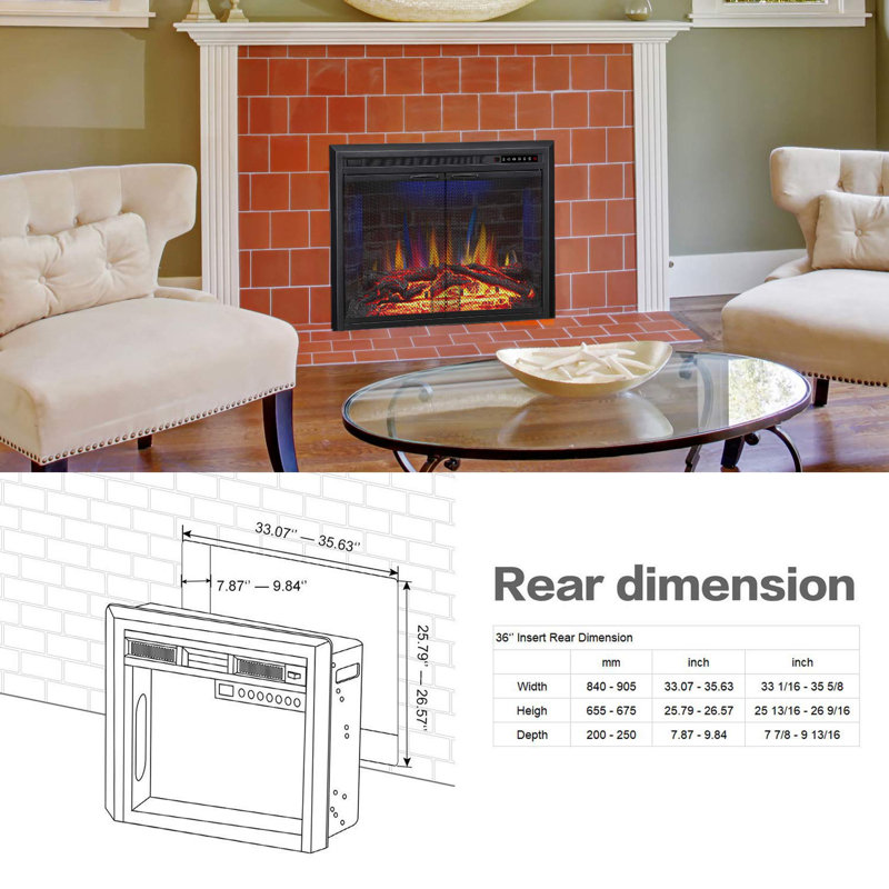 Charlton Home R W Flame Electric Fireplace Insert Traditional