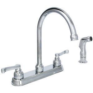 Huntington Brass Sienna Double Handle Standard Kitchen Faucet with Side Spray