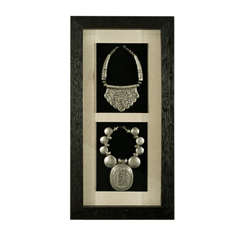 Bloomsbury Market Jewelry Shadow Box Wall Décor With Wood Frame Jewelry Shadow Box Wall Décor With Wood Frame