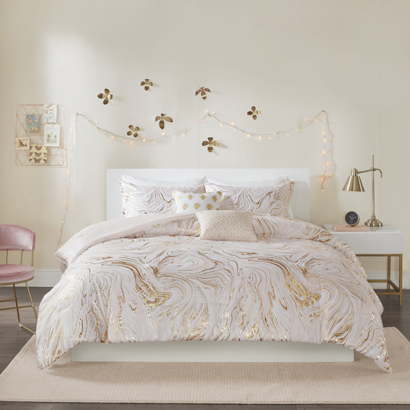 Mercer41 Ariya Metallic Printed Comforter Set Reviews Wayfair