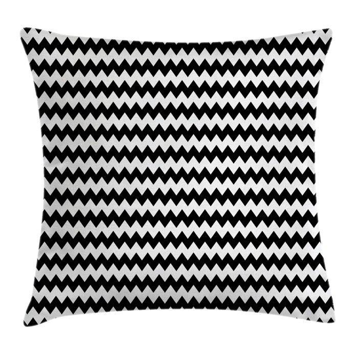 Ambesonne Chevron Zigzags Black Square Pillow Cover Wayfair