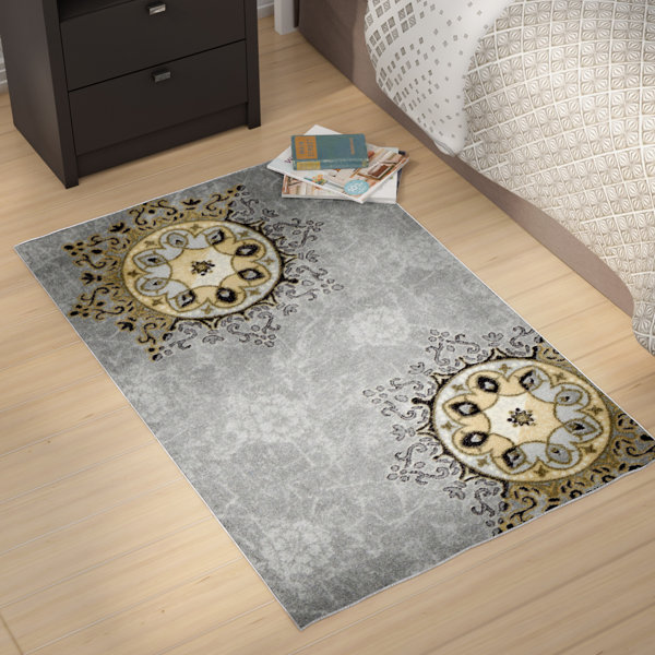 Deidra Floral Gray Area Rug by Zipcode Design